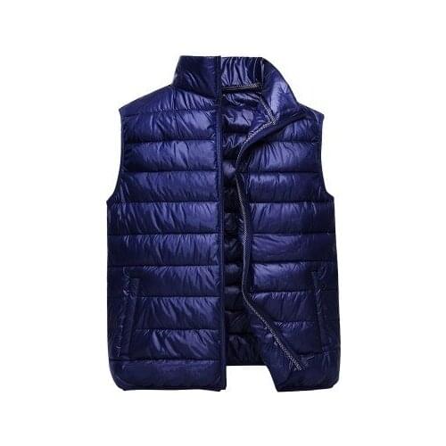 Autumn Winter New Men Vest Jacket Solid Color Sleeveless Waistcoat Down Jacket Coat Male Casual Cotton Vest Plus Size 4XL