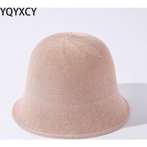 YQYXCY Bucket Hat Women Spring Summer Fisherman Cap Sunscreen Sunshade Mesh Sunhat 2021 New