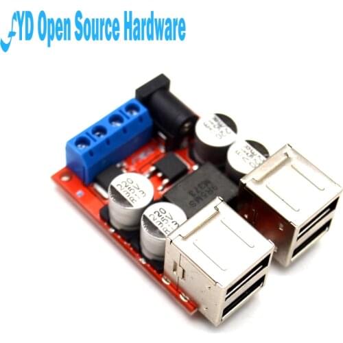 1pcs 8V35V to 5V 8A power supply step-down module 4-port USB output Android Apple mobile phone car charger