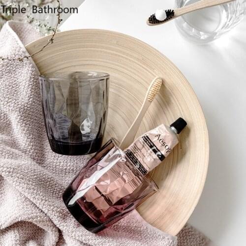 Simple Transparent Glass Bathroom Household Washing Cup Couple Brushing Cups Toothbrush Cup Drinking Mug Ornaments Decorations