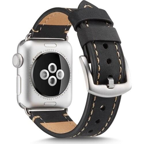 Genuine High Quality Leather Strap for Apple Watch Band 42mm 44mm IWatch SE 38mm 40mm Single Tour Bracelets Series 5 4 3 6 2 1