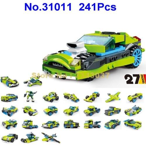 31011 241pcs 27in1 Robot Plane Airplane Truck Racing Car Building Blocks Toy