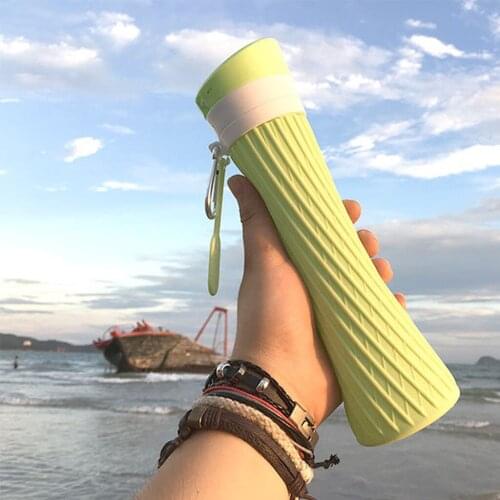 500ml Folding Cups Sports Water Cup The Student Travel Silicone Retractable Coloured Portable Outdoor Coffee Handcup new