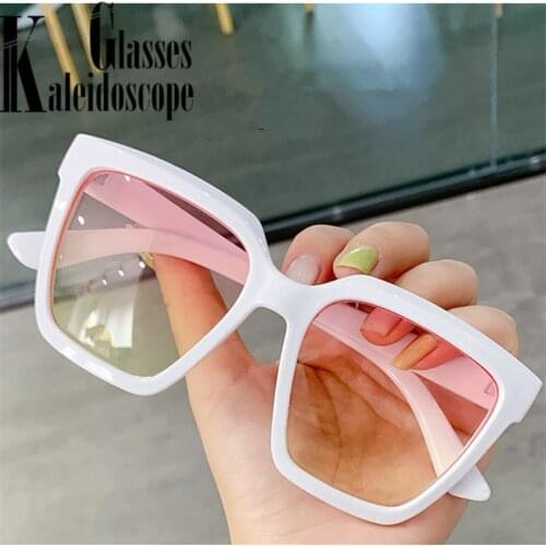 Fashion Oversized Sunglasses Women Men Big Frame Gradient Green Sun Glasses Ladies Brand Designer Vintage Sunglass Shades UV400