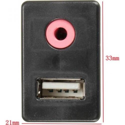 Car Dash Flush Mount 3.5mm Audio AUX USB Male 3RCA Extension Cable