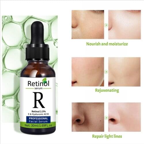 Retinol Facial Serum Anti Wrinkle Remove Dark Spots Face Essence Anti-Aging Whitening Moisturizing lifting Facial Skincare Serum