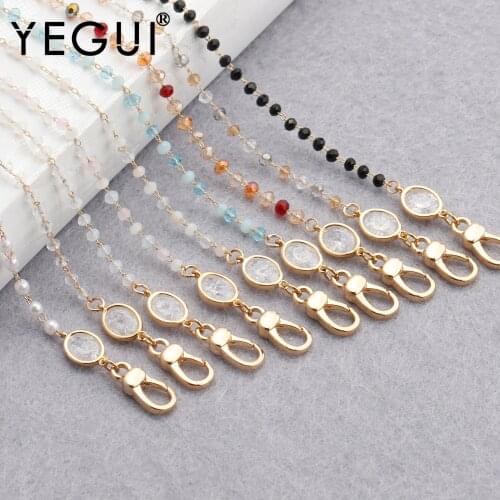 YEGUI M832,jewelry accessories,eyeglass strap chain,18k gold plated,0.3 microns,fashion chain,mask chain,hand made,75cm/pcs