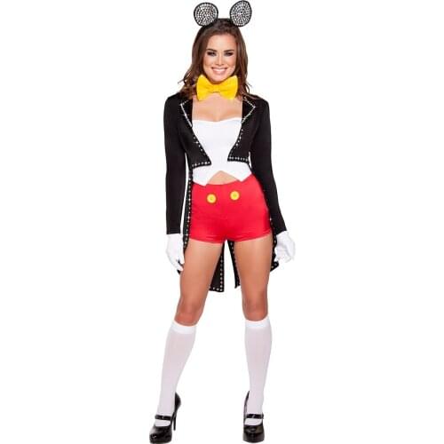 Womens Adult Minnie Shining Mouse Fancy Dress Costume outfit Halloween cosplay