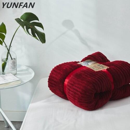 Winter Double Layer Thick Blanket Ferret Cashmere Super Soft Warm Wool Blankets flannel fleece Throw On Sofa Bed red blankets