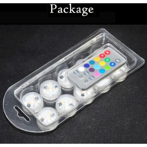 10pcs/Lot CR2032 Battery Operated 3CM Round Super Bright RGB Multicolors LED Submersible LED Floralyte Light With Remote