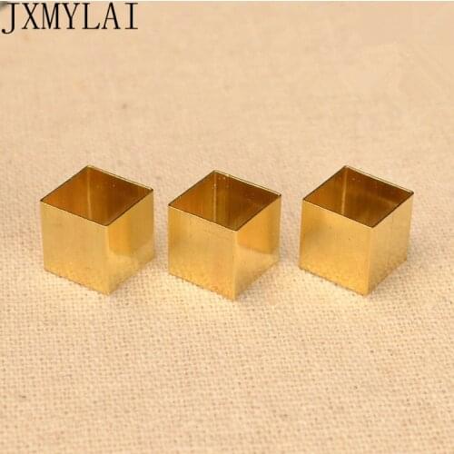 100pcs 10mm Metal Raw Brass Square Tube Beads DIY Jewelry Findings Wholesale Supply Accessories