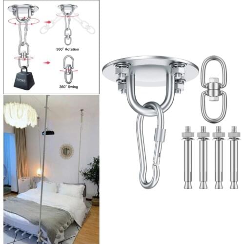 Stainless Steel 304 Heavy Duty Swing Hangers,360° Rotation, 4 Screws for Wooden, Yoga Hammock Chair Sandbag, Swing Sets