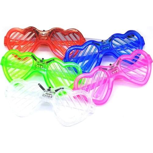 6pcs Adult Kids LED Glasses Light Party Sunglasses Mardi Gras Glow in The Dark Shutter Shades Neon Flashing Carnival Birthday