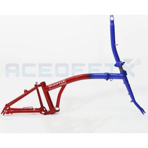 Aceoffix For BromptonBike Bike 9 Street Frame 1 Set Blue Red Chrome Molybdenum Steel Folding Bike Frame