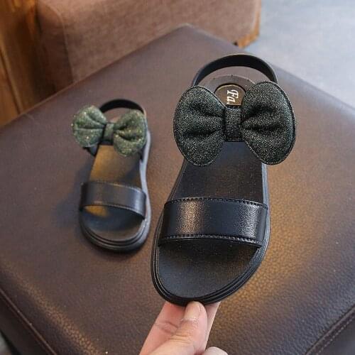 2020 new 1-14 years soft bottom fashion bow baby girl summer princess shoes large child girl sandals children beach sandal
