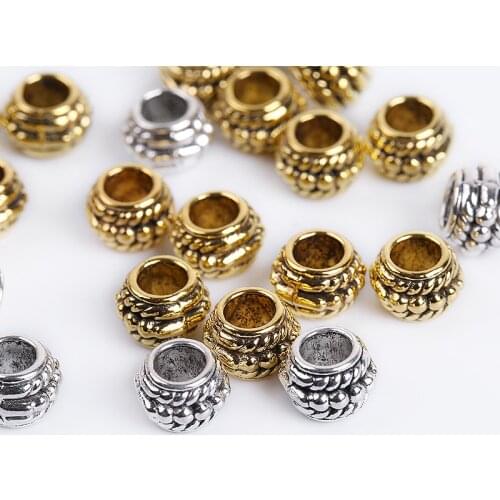 30Pcs Vintage CCB Big Hole Seed Beads For DIY Bracelet Necklace Jewelry Finding Loose Spacers Making Supplies Accessories