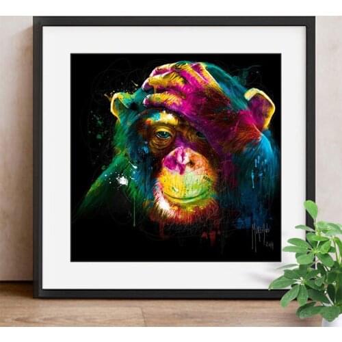 DIY Colour Monkey Diamond Embroidery Living Room Decor Gift Full Resin Diamond Mosaic Kits Patterns Rhinestone Animals