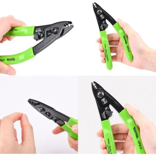 5PC CFS-3 3 Holes Fiber Optic Stripper Suitable for Stripping 0.9mm~3mm outer jacket, 250um bare fiber (coated layer) Loose Tube