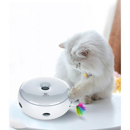 Cat Interactive Toy Plastic Toys Electronic Smart Colorful Feather Cat Teaser Toy Pet Supplies with Dripping Sounds Night Light