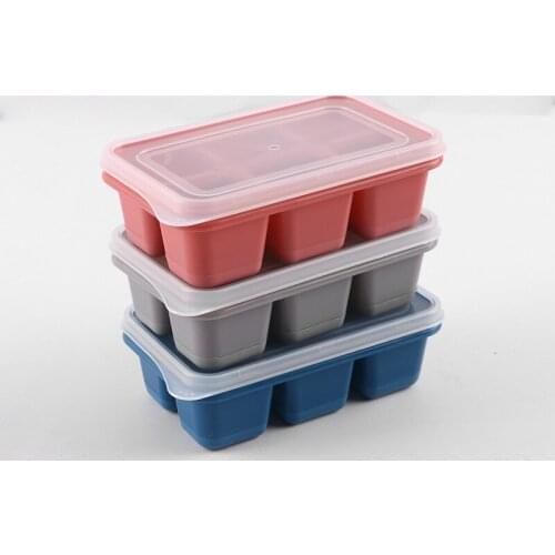 Ice cube maker 6 ice tray set cube ice tray ice box 6 hole round ice ball mold silicone ice tray ice cube tray ice tray with lid