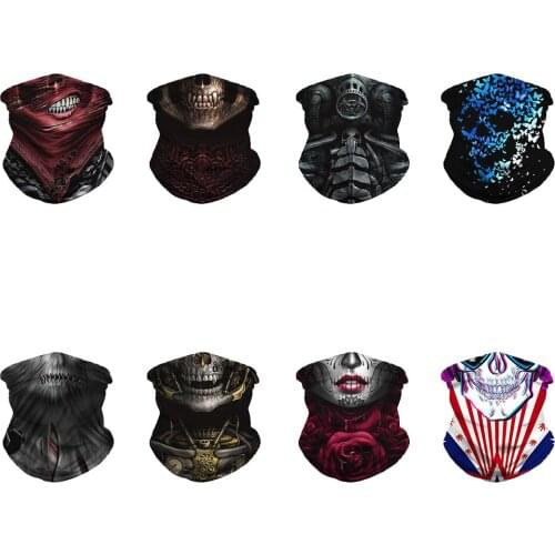 Multiway Outdoor Bandana Women 3D Rose Clown Girl Printing Climbing Hiking Cycling Fishing Windproof Protection Halloween Mask