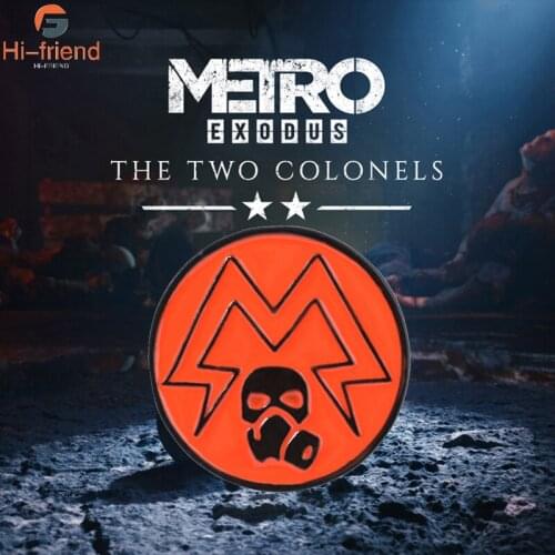 Game Metro 2033 Brooch Men Metal Round Skirt Badge Bag Enamel Pins Brooches For Women Fashion Jewelry New
