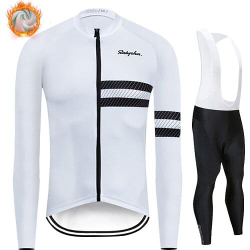 Ralvpha 2021 Men Cycling Jersey Set Winter Fleece Long Sleeve Mountain Bike Cycling Clothing outdoor Racing Bicycle Clothes Suit