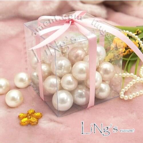 Pack of 50 pcs PVC Frosted Clear Candy Box Gift Square Wedding Packing Bag