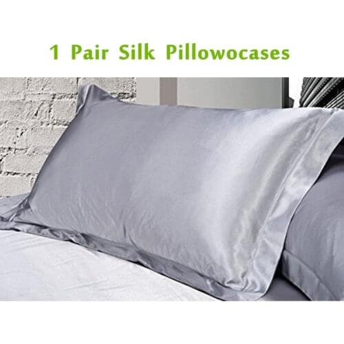 1 Pair 100% Pure Silk Pillowcase Pillow Cases With Envelope Soft Pillow Cover For Healthy Sleep Free Shipping High Quality