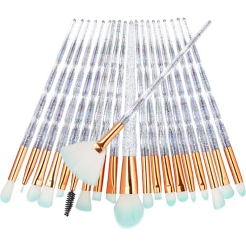 New High Quality 20Pcs Diamond Makeup Brushes Set Powder Foundation Blush Blending Eyeshadow Lip Cosmetic Beauty Make Up Brush