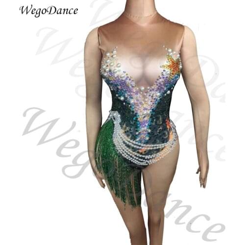 New Rhinestones Jumpsuit singer Bodysuit Women Birthday Celebrate Nightclub Clothes high quality freeshipping