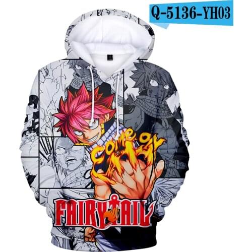 Coat Dropshipping 3D Print Anime Fairy Tail Cosplay Hoodies Sweatshirts jongen/meisje Hoge Kwaliteit Fairy Tail swe Simple Style