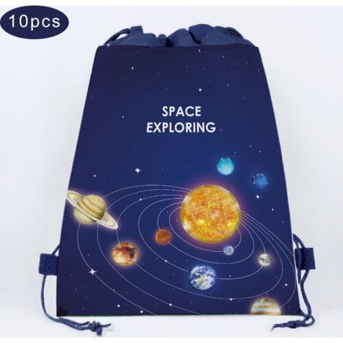 Outer Space Planet Party Gifts Bags Baby Shower Non-woven Candy Bags Kids Gifts Packing Backpack Birthday Party Decorations