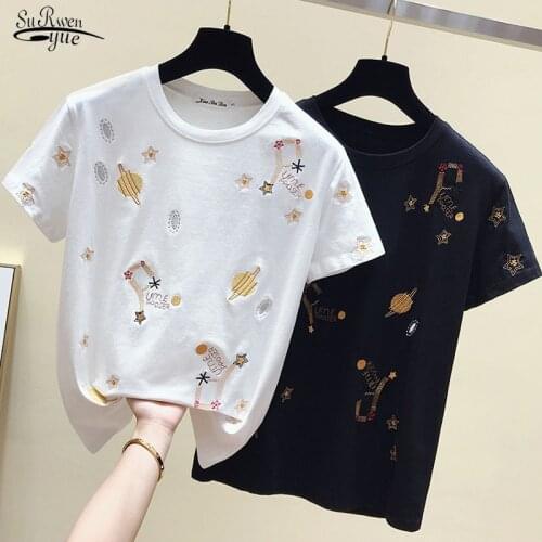 Casual Shirt 2021 Shirt Summer Women Tops and Blouses Short Sleeve Comfortable Shirt Female Embroidery Women Clothing 4863
