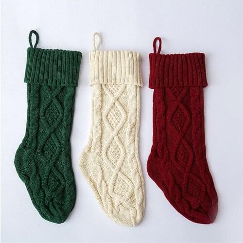 Christmas Stockings Cable Knit Stocking Christmas Gifts Holiday Stocking For Kids Xmas Decoration Candy Christmas Socks New