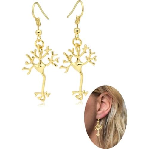 Fei Ye Paws Boho Gold Color Neuron Brain Nerve Cell Drop Earrings Brinco Aros Long Life Tree Earrings For Women From Jewelry