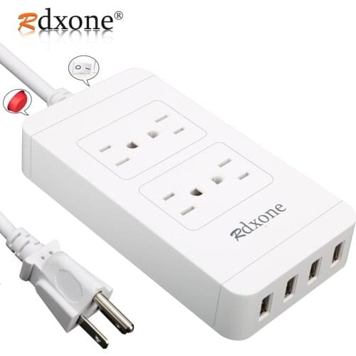 Power Strip with USB,Rdxone 4-Outlet Surge Protector Power bar with 4 USB 6ft Power Cord,1700J-white