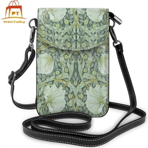 William Morris Fabric Shoulder Bag William Morris Fabric Leather Bag Small High quality Women Bags Purse