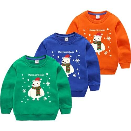 Christmas New Kids Clothes Baby Boys Girls Cartoon Snowman Long Sleeve O Neck Warm Sweatshirt O Neck Pullover Tops For Children