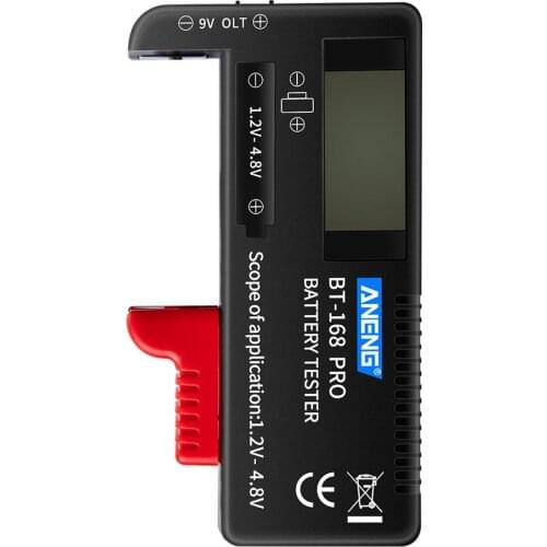 168 POR 1.2V-4.8V Battery Tester Digital Universal Lithium Battery Tester Volt Checker For AA AAA C D 9V Button Tester Checker
