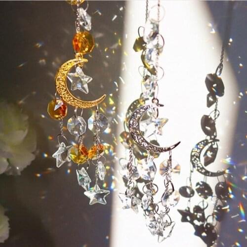 1Pc Wedding Pendant Home Wall Decoration Plastic Color Moon Dream Catcher Party Garden Living Room Birthday Decorations 30Cm