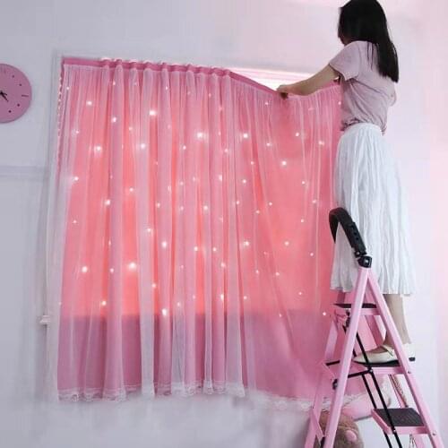 1pcs Punch-free Velcro Girl Heart Curtain Finished Window Screening Living Room Bedroom Partition Shading Cloth Materia F8288