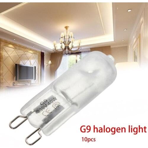 10Pcs G9 Halogen Bulb 40W 40 Watte Bright White UV Warm 2800K Bulbs White Bulb Lamp Quality Halogen High Light L X7E3