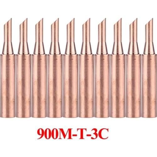 10Pcs/lot 900M-T-3C Pure Copper Solder Soldering Iron Tip Lead-free Welding Head BGA Soldering Tools
