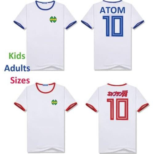 100% Cotton Nice Birthday Gife! Kid Men Camisetas De Futbol Football Equipment Oliver Atom Red Captain Tsubasa Jerseys