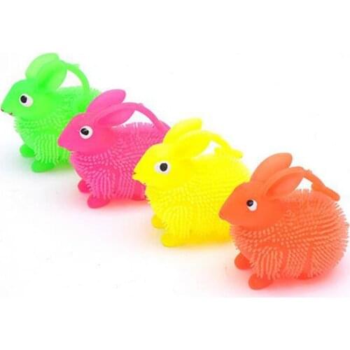 30units/lot glowing Rabbit Bouncy Ball batteries built safe Eco-friendly led toys Birthday Party supplies Kid Gift free shipping