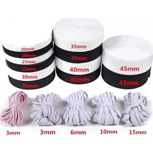 5y DIY Sewing Accessories Flat Elastic Band White/black Nylon Highest Elastic Bands Garment Trousers AA8272