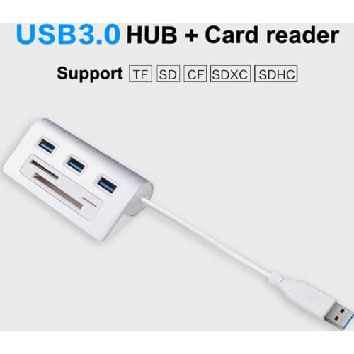 6 in 1 USB 3.0 HUB CF SD TF Card Reader 3 Ports USB Adapter for Laptop PC USB Splitter for MacBook Pro Air USB Dock Type C HUB