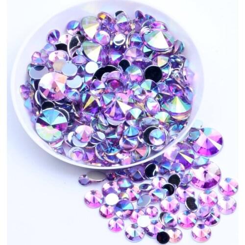 Acrylic Rhinestones Flatback Pointed 10000pcs 5mm AB Colors Machine Cut Glue On Beads Nail Art Bling Phone Case Diy Decoration
