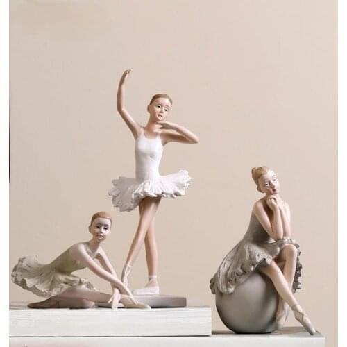 Nordic Style Ballet Girl Statue Creative Home Decor Resin Ballet Figurines For Home Room Decoration Gift For Girlfriend